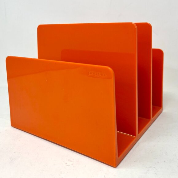 Orange Poppin NYC ~ FIN FILE SORTER 3-Compartment Holder Office Desk Organizer - Picture 1 of 6